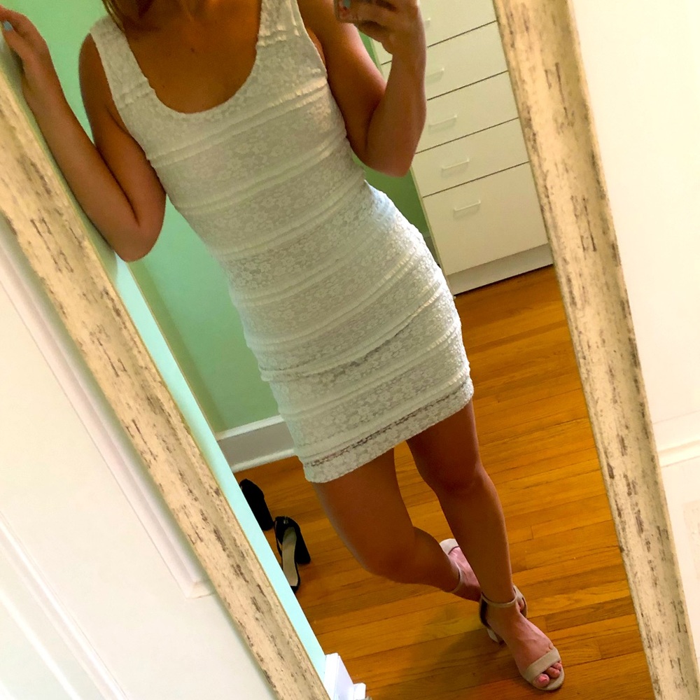 BACHELORETTE white lace bodycon dress